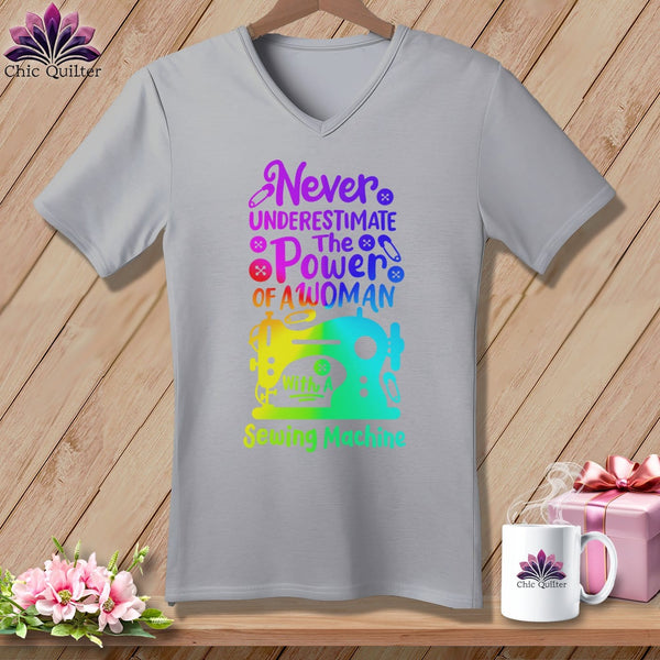 MyDesigns Physical Item Athletic Heather / S Never Underestimate the Power of a Woman ~SuperSoft V-Neck Tee