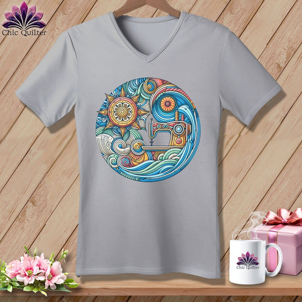 MyDesigns Physical Item Athletic Heather / S Threaded Dreams by the Sea ~ SuperSoft V-Neck Tee