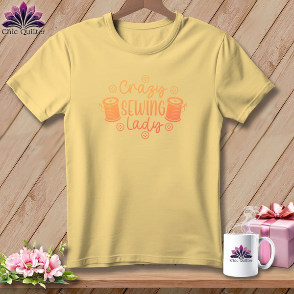 MyDesigns Physical Item Banana / S Crazy sewing lady ~Premium Tee