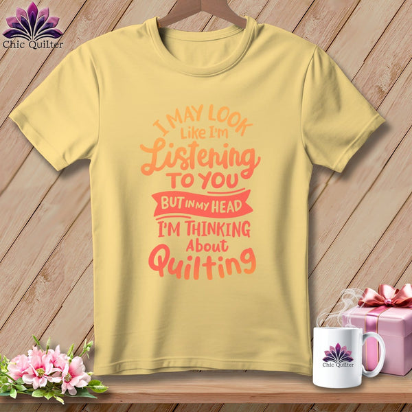 MyDesigns Physical Item Banana / S I May Look Like I'm LIstening ~Premium Tee