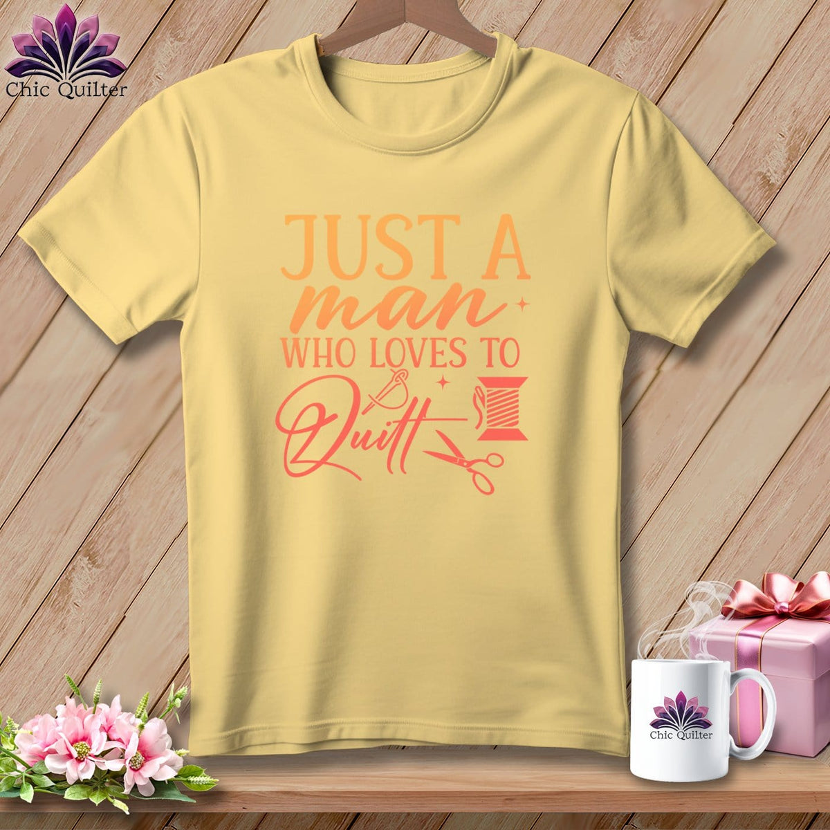 MyDesigns Physical Item Banana / S Just a Man Who Loves to Quilt ~Premium Tee