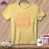 MyDesigns Physical Item Banana / S Just a Woman Who Loves to Quilt ~Premium Tee