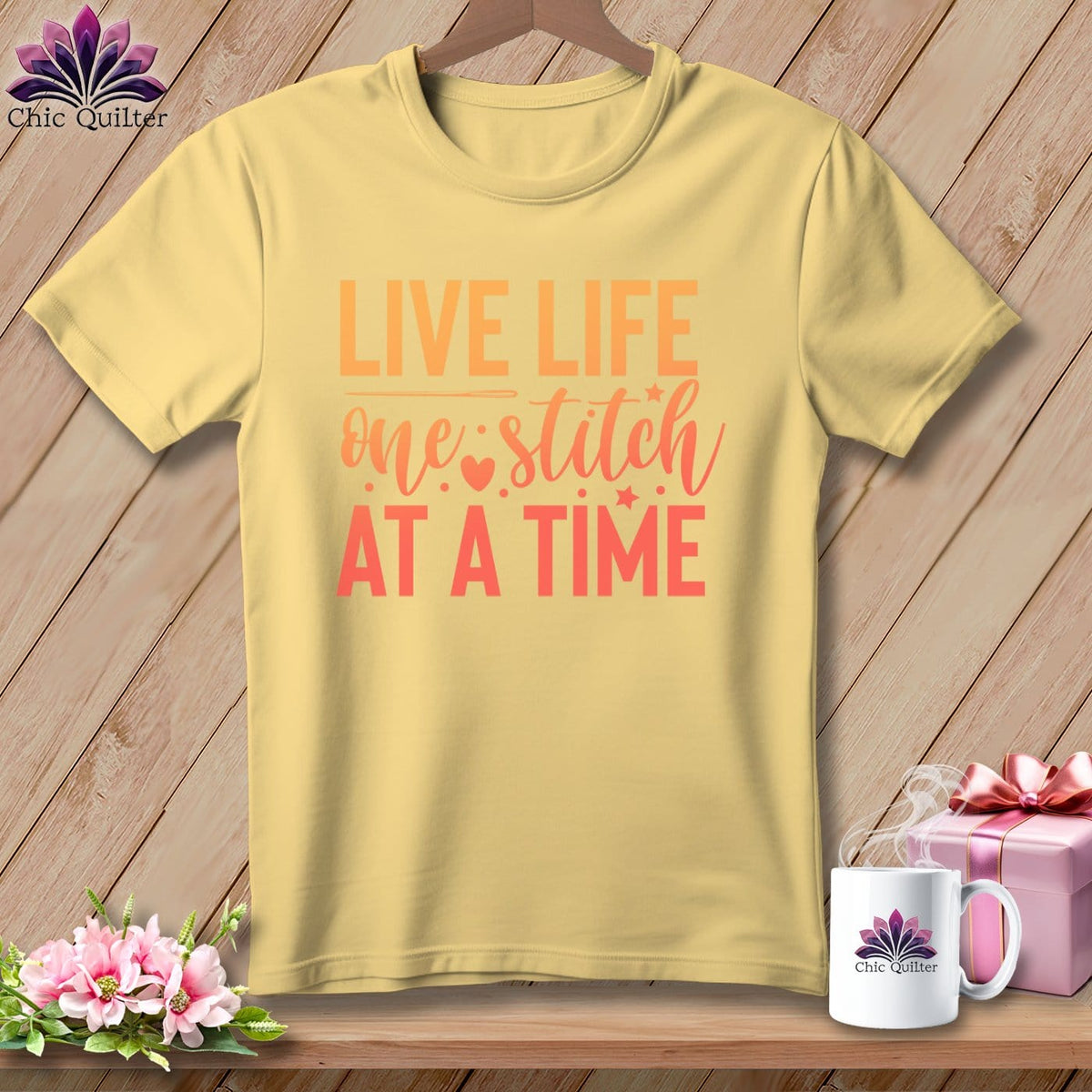 MyDesigns Physical Item Banana / S Live Life One Stitch at a Time ~Premium Tee