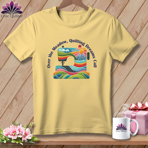 MyDesigns Physical Item Banana / S Over the Meadow, Quilting Dreams Call Orange ~ Premium Tee