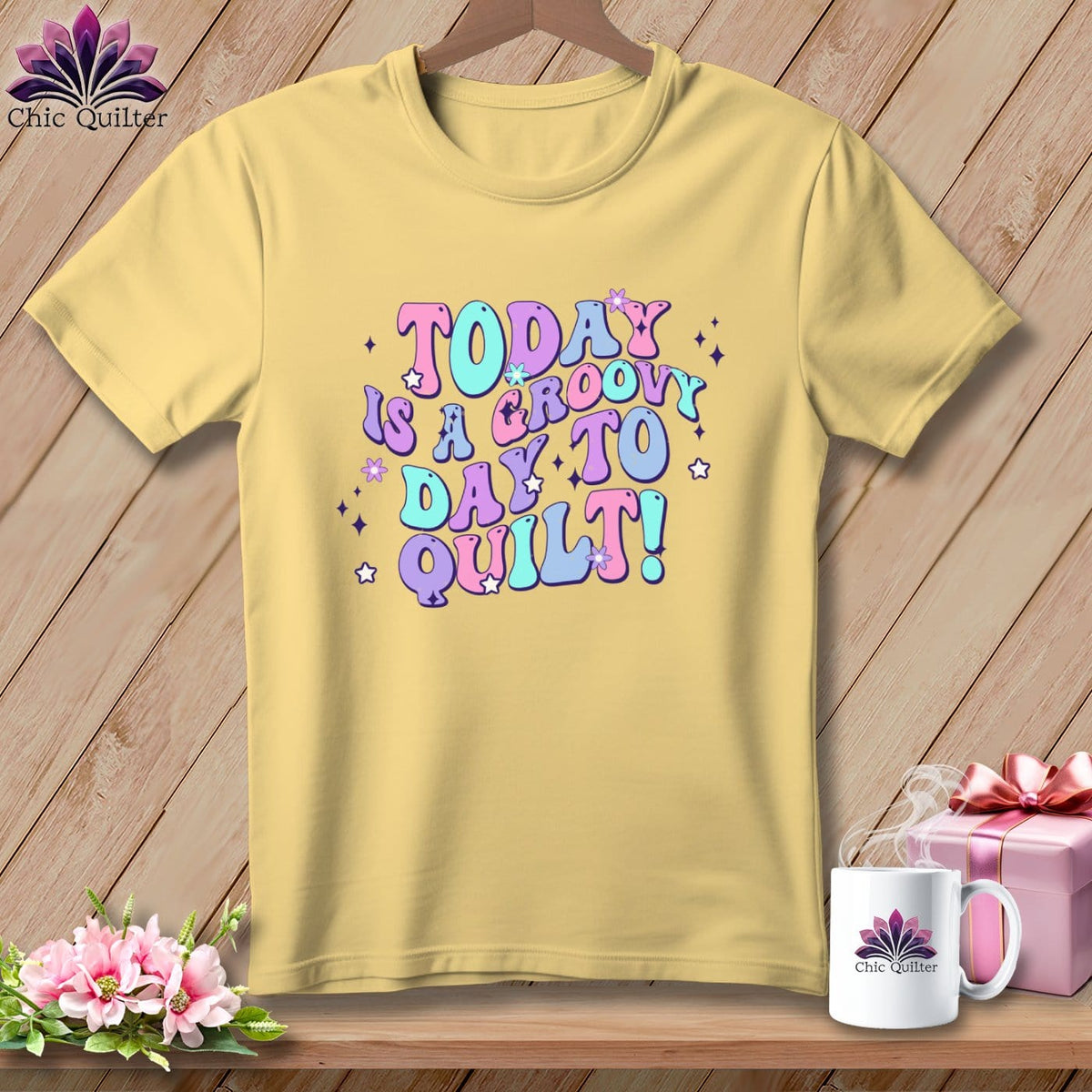 MyDesigns Physical Item Banana / S Today is a Groovy Day to Quilt ~ Premium Tee