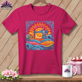 MyDesigns Physical Item Berry / S Color Splashed Stitches ~ SuperSoft Relaxed Fit Tee
