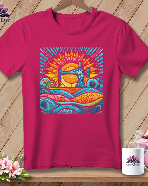 MyDesigns Physical Item Berry / S Color Splashed Stitches ~ SuperSoft Relaxed Fit Tee