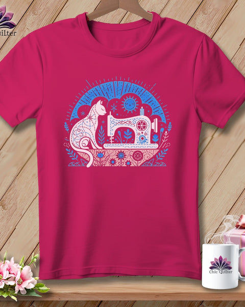 MyDesigns Physical Item Berry / S Kitty Cat Quilts ~ SuperSoft Relaxed Fit Tee