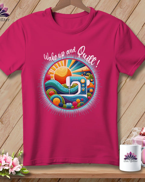 MyDesigns Physical Item Berry / S Wake up and Quilt ~ SuperSoft Relaxed Fit Tee