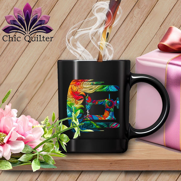 MyDesigns Physical Item Black / 15oz Gale Force Quilting ~ 15oz Coffee Mug