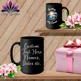 MyDesigns Physical Item Black / 15oz Quilting My Escape - Dark ~ Personalized 15oz Large Coffee Mug