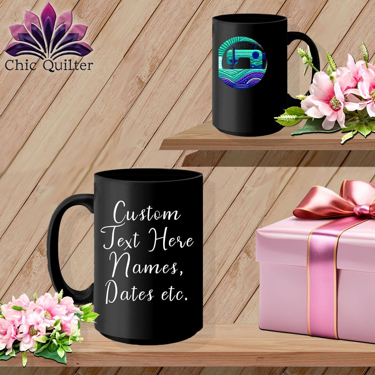 MyDesigns Physical Item Black / 15oz Quilting Where Dreams are Sewin ~ Personalized 15oz Large Coffee Mug