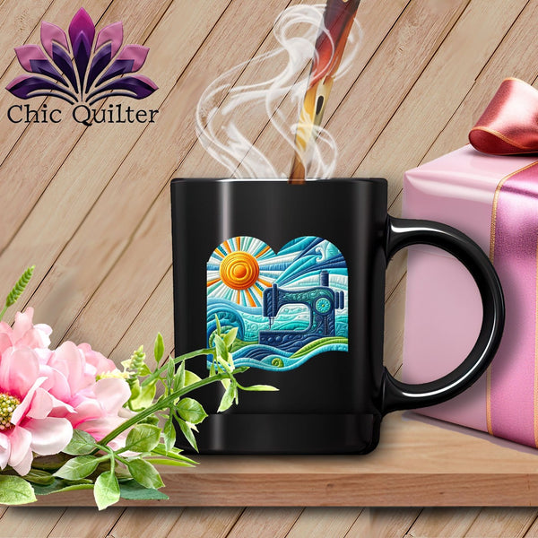 MyDesigns Physical Item Black / 15oz Surfing the Fabric Sea ~ 15oz Coffee Mug