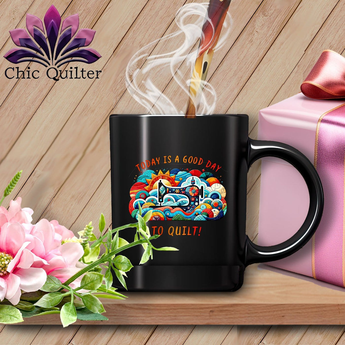 MyDesigns Physical Item Black / 15oz Today is a Good Day to Quilt ~ 15oz Coffee Mug