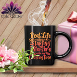 MyDesigns Physical Item Black Mug | Orange Print / Black / 15oz Real Life is Really Starting to Interfere with my Crafting Time ~ 15oz Large Coffee Mug