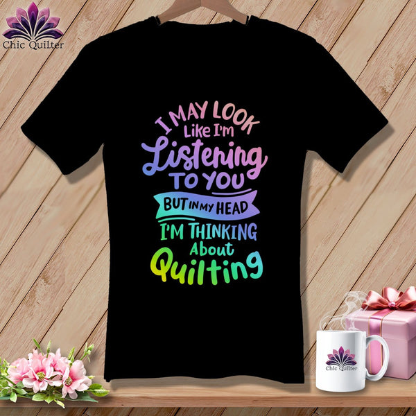 MyDesigns Physical Item Black / S I May Look Like I'm LIstening ~SuperSoft V-Neck Tee