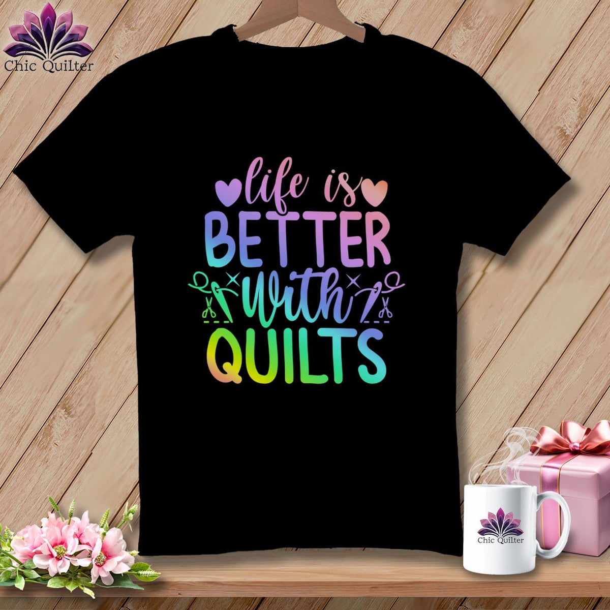 MyDesigns Physical Item Black / S LIfe is Better with Quilts ~Premium Tee