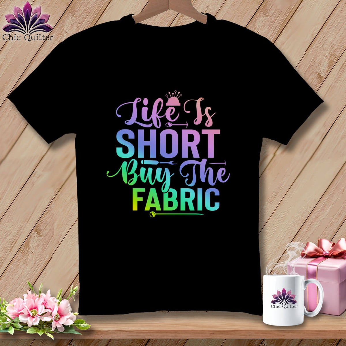 MyDesigns Physical Item Black / S Life is Short Buy the Fabric ~Premium Tee