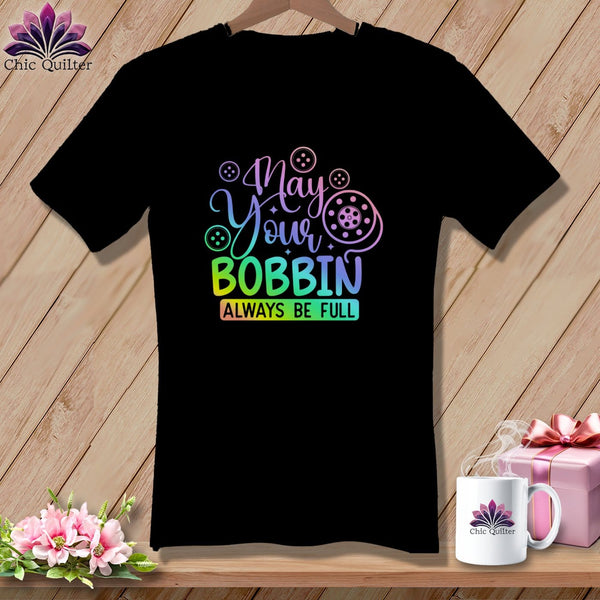 MyDesigns Physical Item Black / S May Your Bobbin Always Be Full ~SuperSoft V-Neck Tee