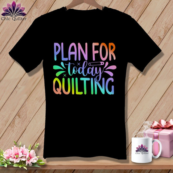 MyDesigns Physical Item Black / S Plan for Today Quilting ~SuperSoft V-Neck Tee