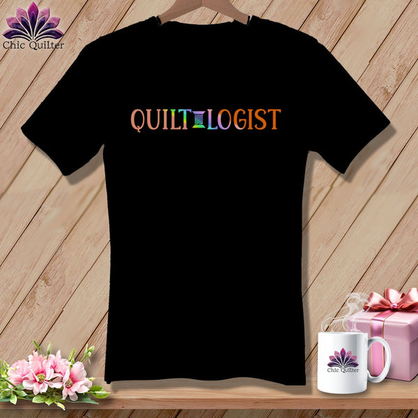 MyDesigns Physical Item Black / S Quilt Logist ~SuperSoft V-Neck Tee