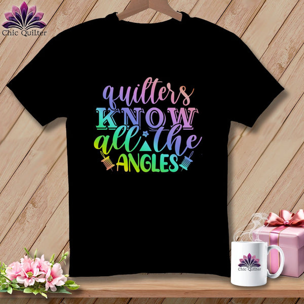 MyDesigns Physical Item Black / S Quilters Know All the Angles ~Premium Tee