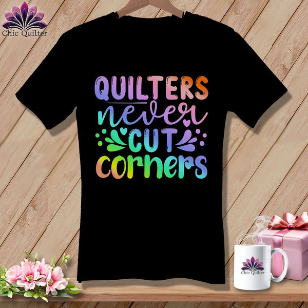MyDesigns Physical Item Black / S Quilters Never Cut Corners ~SuperSoft V-Neck Tee
