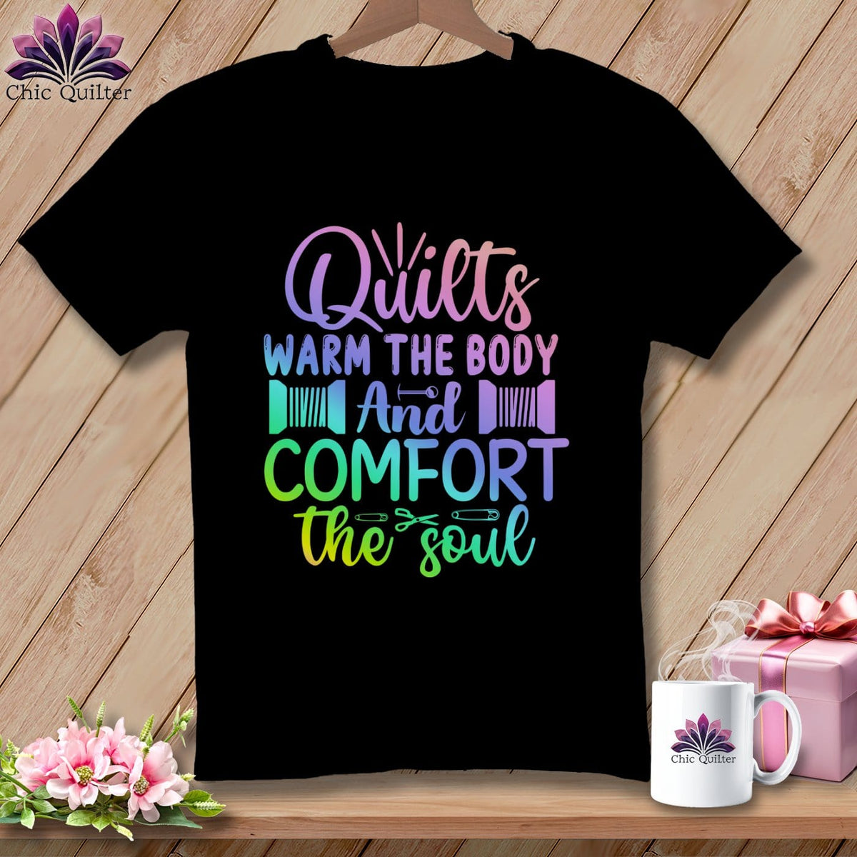 MyDesigns Physical Item Black / S Quilts Warm the Body and Comfort the soul ~Premium Tee
