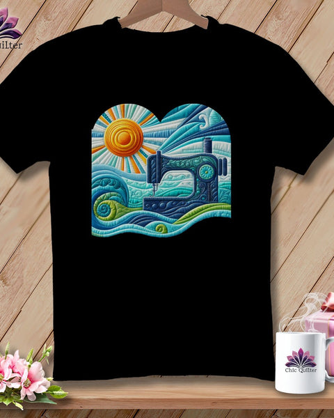 MyDesigns Physical Item Black / S Surfing the Fabric Sea ~ SuperSoft Relaxed Fit Tee