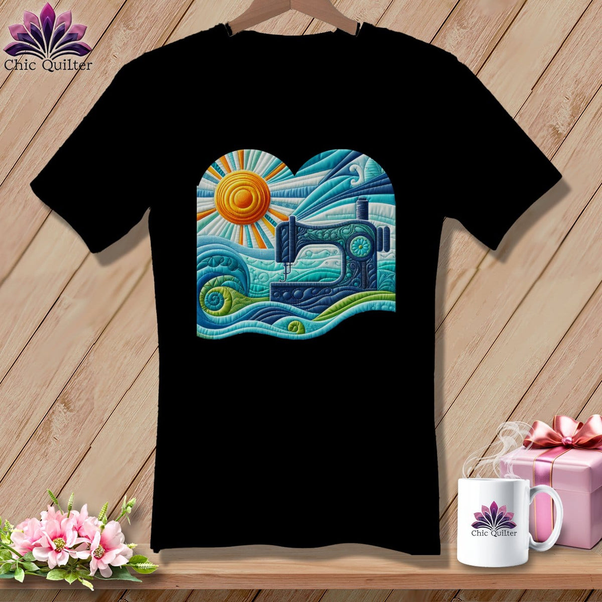 MyDesigns Physical Item Black / S Surfing the Fabric Sea ~ SuperSoft V-Neck Tee