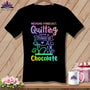 MyDesigns Physical Item Black / S Weekend Forecast Quilting With a Chance of Chocolate ~SuperSoft V-Neck Tee