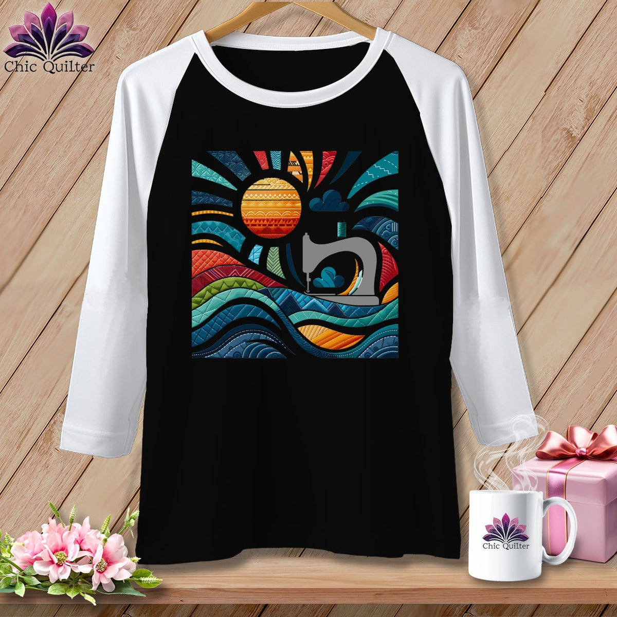 MyDesigns Physical Item Black/White / S Catching My Morning Muse ~ Raglan 3/4 Sleeve Tee