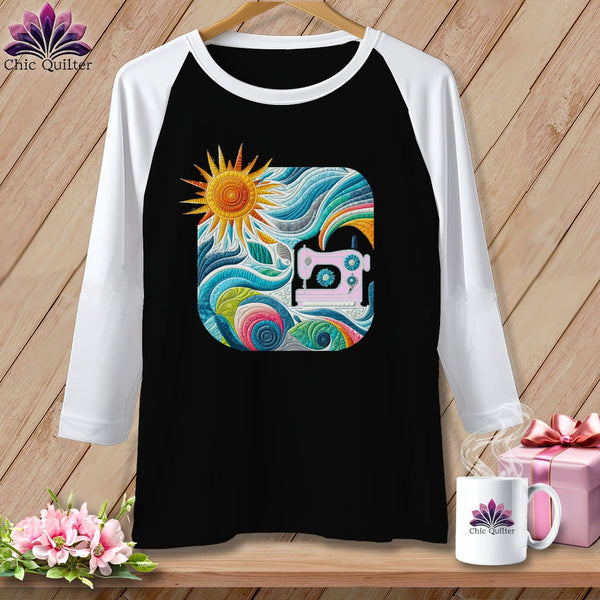 MyDesigns Physical Item Black/White / S Creative Breezes ~ Raglan 3/4 Sleeve Tee