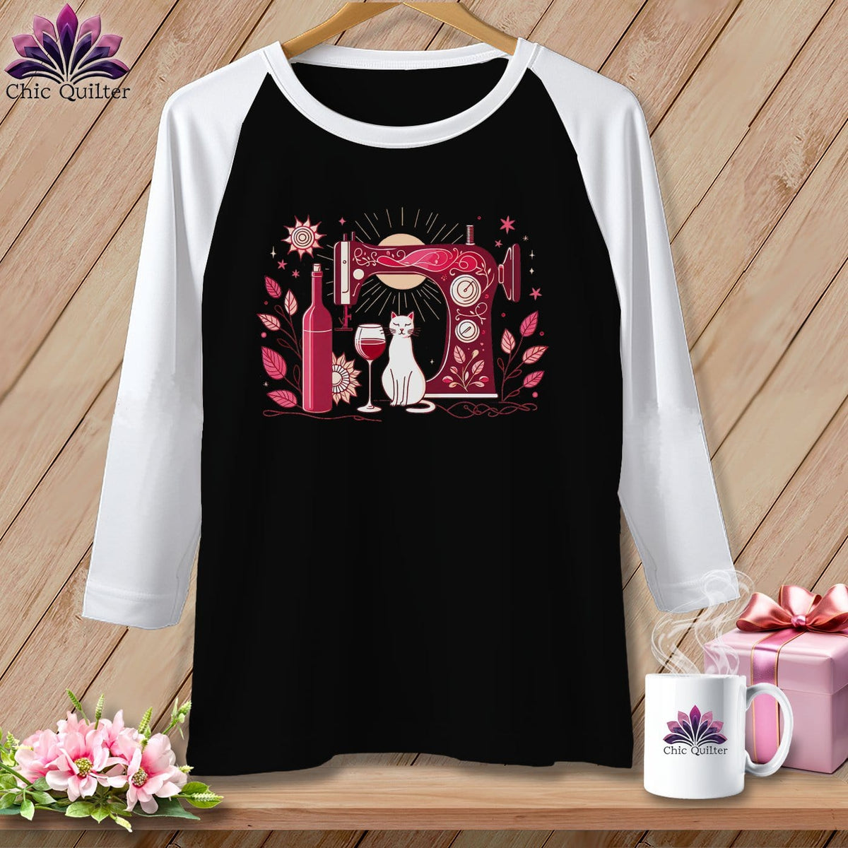 MyDesigns Physical Item Black/White / S Meow ~ Raglan 3/4 Sleeve Tee