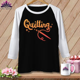 MyDesigns Physical Item Black/White / S Quilting ~ Raglan 3/4 Sleeve Tee