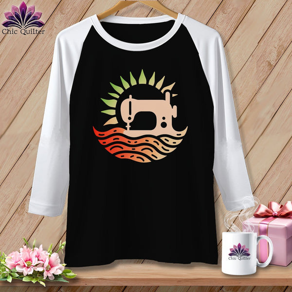 MyDesigns Physical Item Black/White / S Ripple Radiance ~ Raglan 3/4 Sleeve Tee