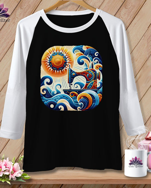 MyDesigns Physical Item Black/White / S Sunset Dream Threads ~ Raglan 3/4 Sleeve Tee