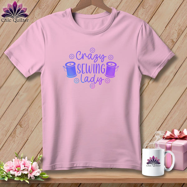 MyDesigns Physical Item Blossom / S Crazy sewing lady ~Premium Tee