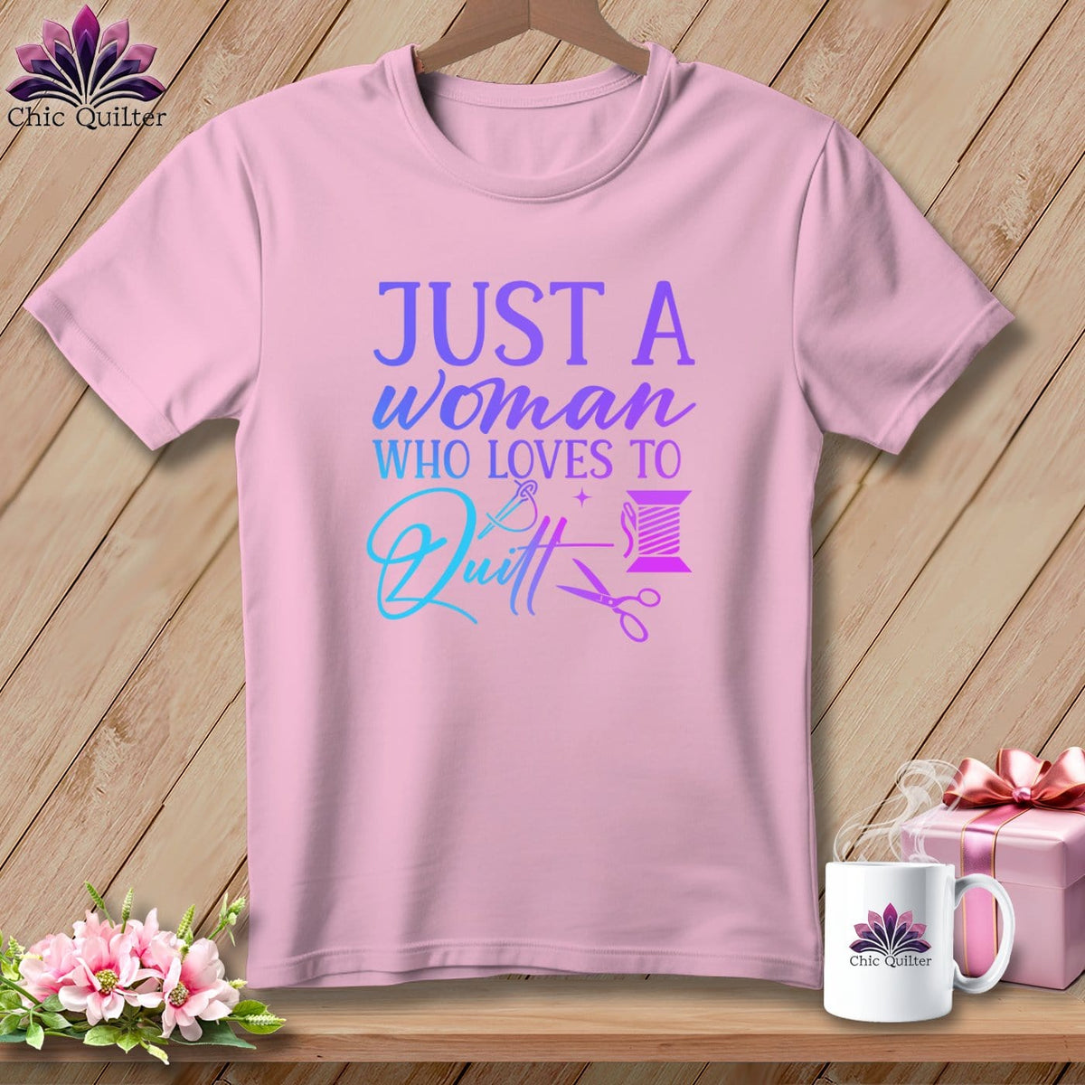 MyDesigns Physical Item Blossom / S Just a Woman Who Loves to Quilt ~Premium Tee