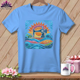 MyDesigns Physical Item Carolina Blue / S Color Splashed Stitches ~ SuperSoft Relaxed Fit Tee