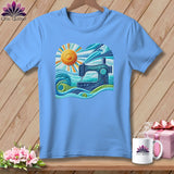 MyDesigns Physical Item Carolina Blue / S Surfing the Fabric Sea ~ SuperSoft Relaxed Fit Tee