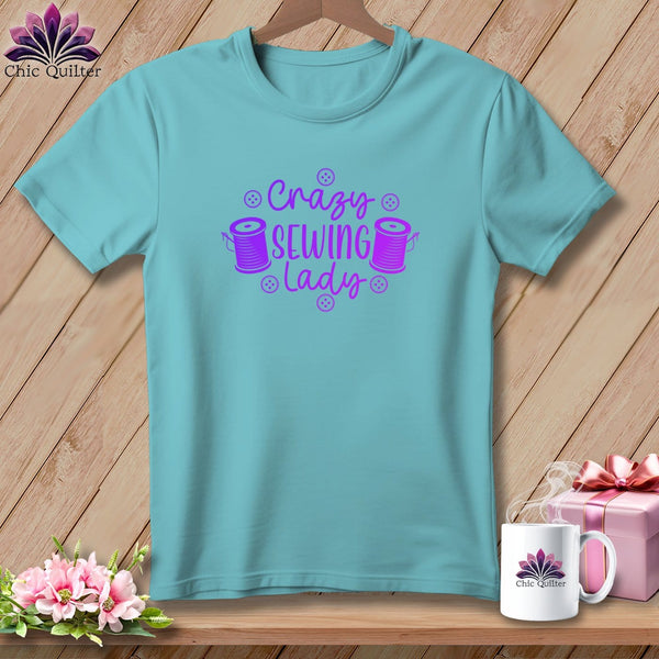 MyDesigns Physical Item Chalky Mint / S Crazy sewing lady ~Premium Tee