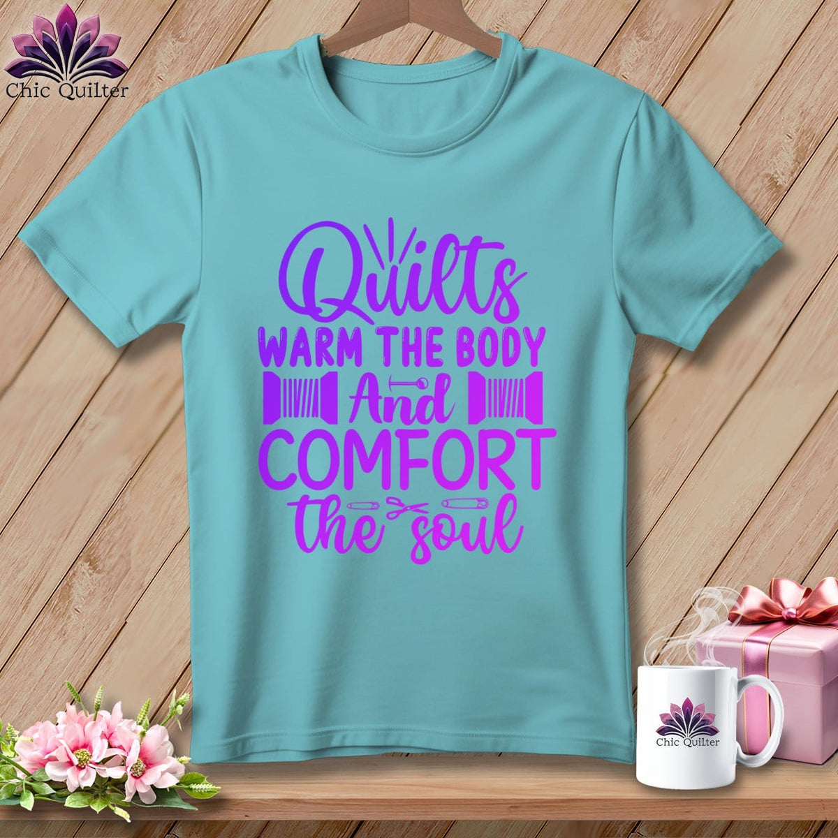 MyDesigns Physical Item Chalky Mint / S Quilts Warm the Body and Comfort the soul ~Premium Tee