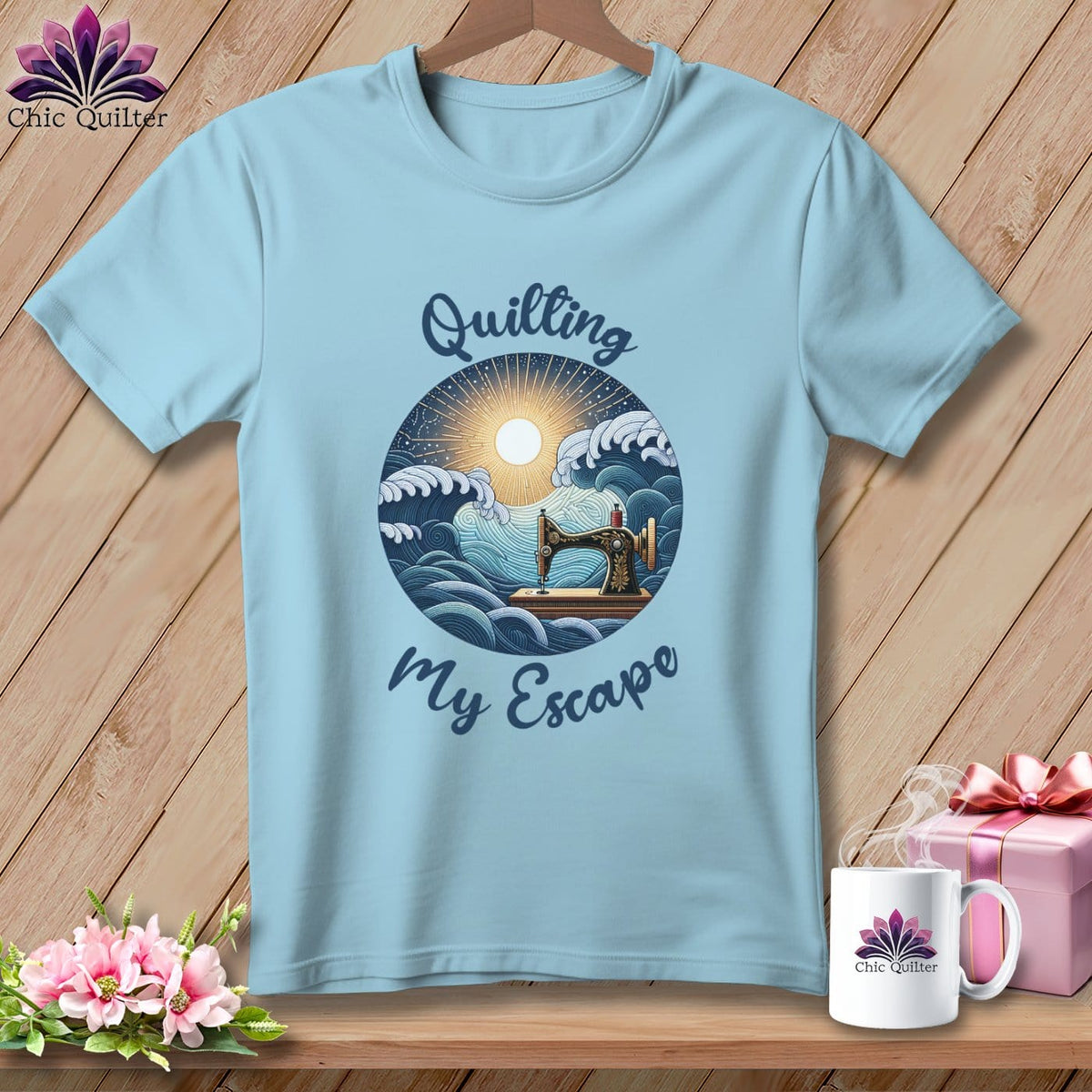 MyDesigns Physical Item Chambray / S Quilting My Escape - Dark ~ Premium Tee