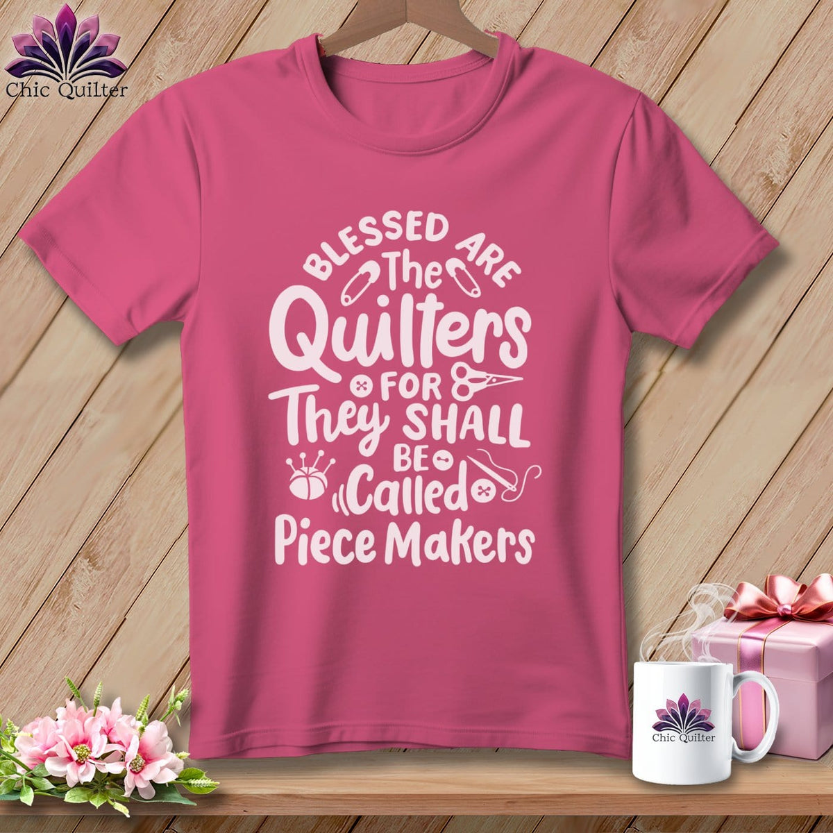 MyDesigns Physical Item Crunchberry / S Blessed Are the Quilters For They Shall Be Called Piece Makers ~Premium Tee