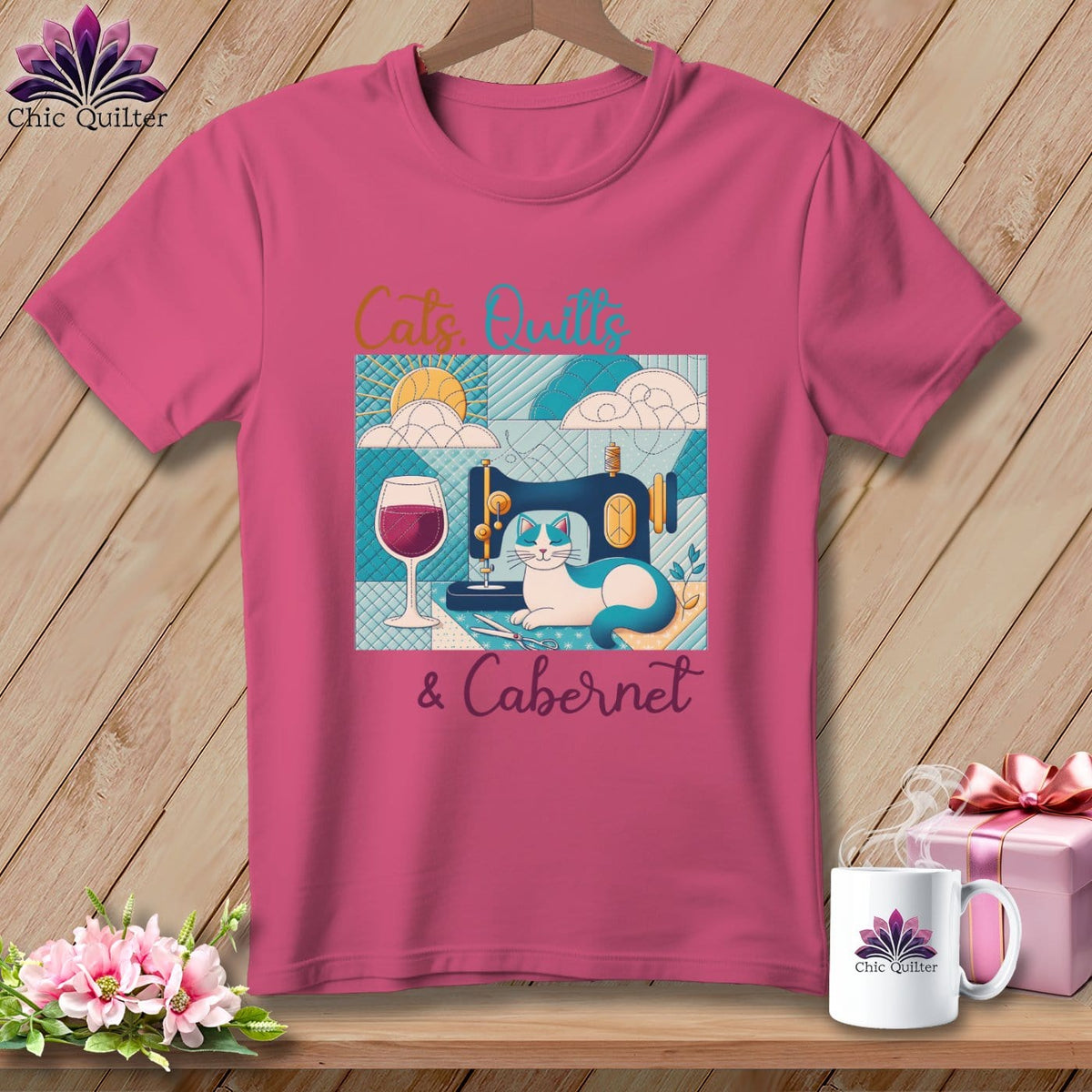 MyDesigns Physical Item Crunchberry / S Cats Quilts and Cabernet ~ Premium Tee