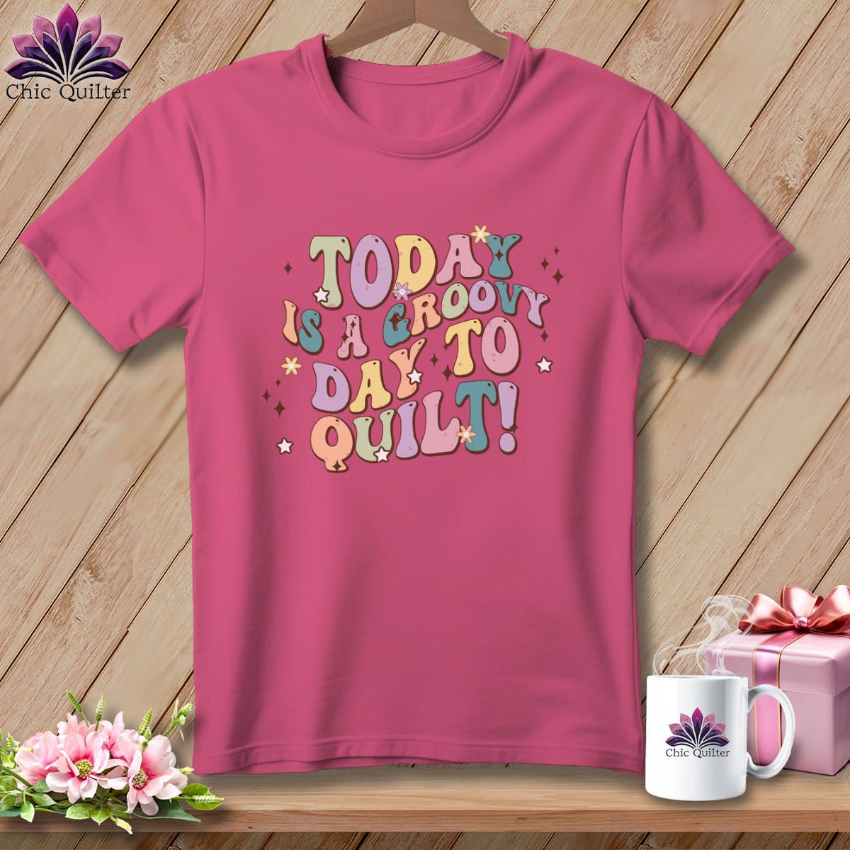 MyDesigns Physical Item Crunchberry / S Today is a Groovy Day to Quilt ~ Premium Tee