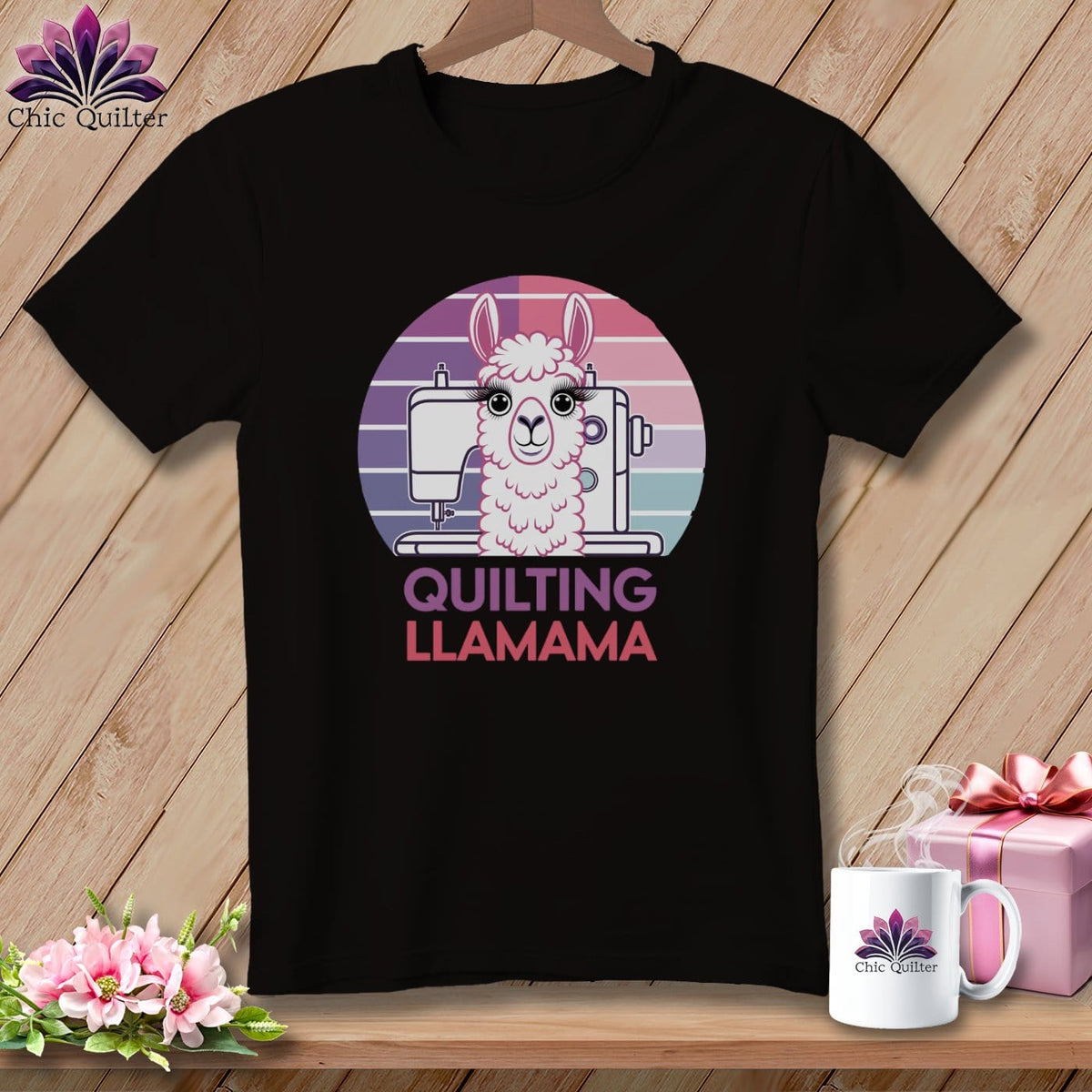 MyDesigns Physical Item Dark Grey Heather / S Quilting Llamama ~ Relaxed Fit Tee