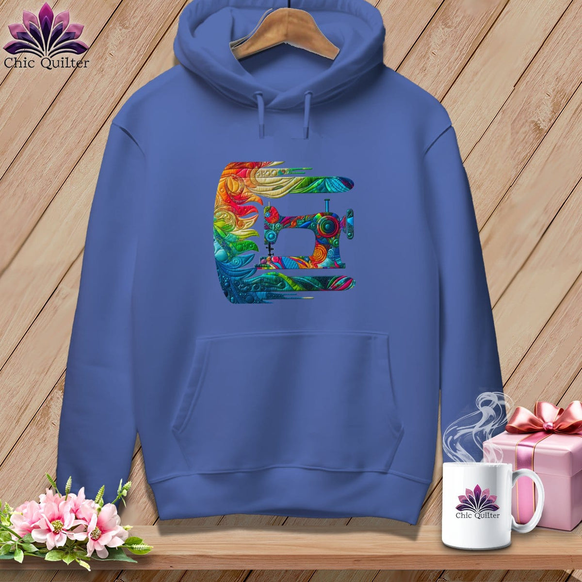 MyDesigns Physical Item Flo Blue / S Gale Force Quilting ~ Premium Hoodie