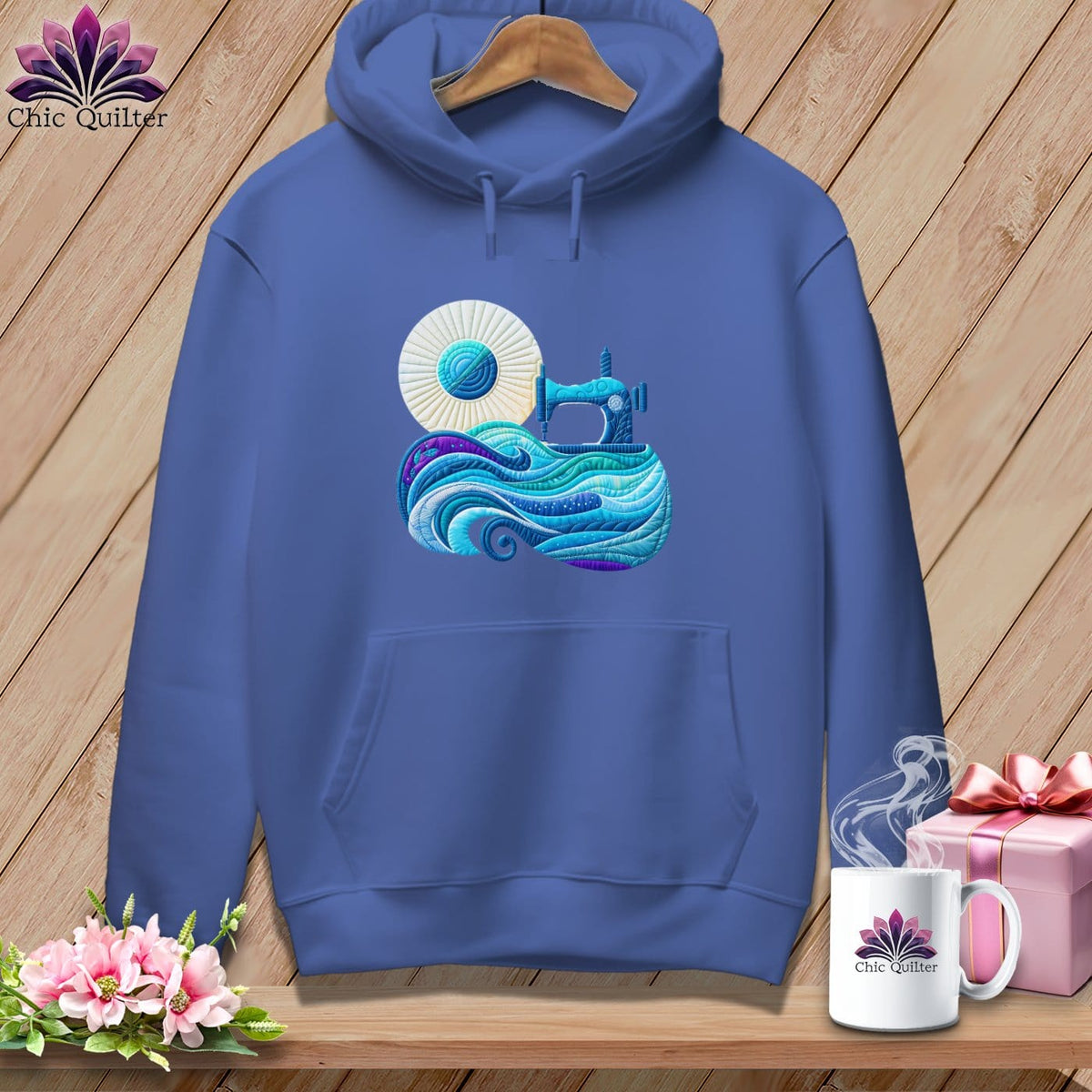 MyDesigns Physical Item Flo Blue / S Sewing Tides ~ Premium Hoodie